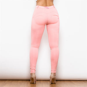 75045MWPK Shascullfites Middle Waist Pink Knitted Leggings