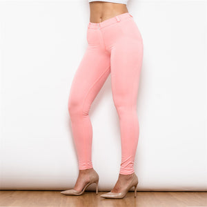 75045MWPK Shascullfites Middle Waist Pink Knitted Leggings