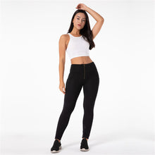 Load image into Gallery viewer, 80080HWBKF Shascullfites high waist black knitted with fur Leggings