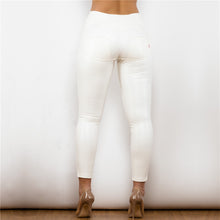 Load image into Gallery viewer, 8008HWSWL Shascullfites High Waist Shinning White Leather Leggings