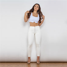 Load image into Gallery viewer, 8008HWSWL Shascullfites High Waist Shinning White Leather Leggings