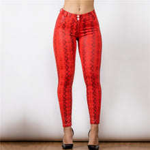 Load image into Gallery viewer, 2125MRSPlulu Shascullfites lulu Mid Waist Red Snake Pattern Printing Leggings
