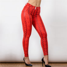 Load image into Gallery viewer, 2125MRSPlulu Shascullfites lulu Mid Waist Red Snake Pattern Printing Leggings