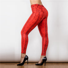 Load image into Gallery viewer, 2125MRSPlulu Shascullfites lulu Mid Waist Red Snake Pattern Printing Leggings