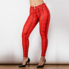 Load image into Gallery viewer, 2125MRSPlulu Shascullfites lulu Mid Waist Red Snake Pattern Printing Leggings
