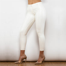 Load image into Gallery viewer, 9009MWSWL Shascullfites Middle Waist Shinning White Leather Leggings