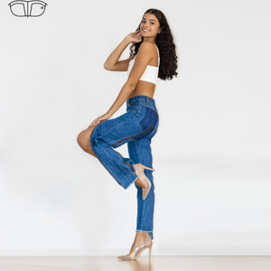 91091DMZJ Shascullfites Dark Blue Multiple Zippers Jeans