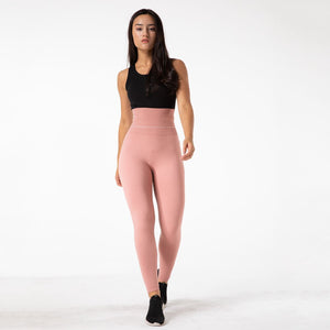 SSL011 Shascullfites Melody Women Yoga Pants Solid Fitness Gym Tights High Waist Workout Push Up Sports Leggings Seamless Trousers Pink