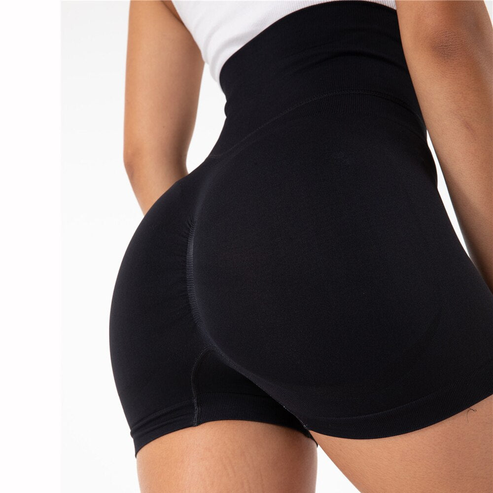 SSL007 Shascullfites Melody Seamless Sports Shorts Women Summer High Waist Tight Gym Squat Proof Tummy Control Workout Running Shorts