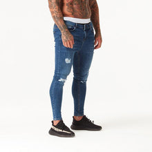 Load image into Gallery viewer, 77DblueJR Shascullfites Dark Blue Jeans Ripped