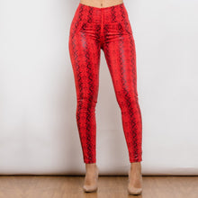 Load image into Gallery viewer, 2126HRSPlulu Shascullfites High Waist Red Snake Pattern Printing lulu
