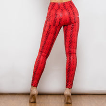 Load image into Gallery viewer, 2126HRSPlulu Shascullfites High Waist Red Snake Pattern Printing lulu