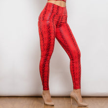 Load image into Gallery viewer, 2126HRSPlulu Shascullfites High Waist Red Snake Pattern Printing lulu