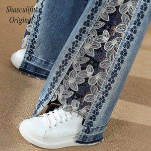 OR04 Shascullfites Original High Waist Loose Women Fitting Pants Wide Leg Jeans Straight Baggy Jeans