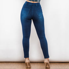 Load image into Gallery viewer, 602BHPJ Shascullfites Blue High Waist Pull On Jeggings
