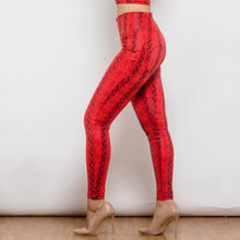 Load image into Gallery viewer, 2126HRSPlulu Shascullfites High Waist Red Snake Pattern Printing lulu