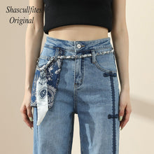 Load image into Gallery viewer, OR03 Shascullfites Original Woman New High Street Buttons Split Wide Leg Straight Jeans Women Fashion Casual Pants Women&#39;s Jeans