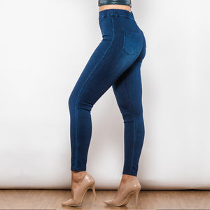 602BHPJ Shascullfites Blue High Waist Pull On Jeggings