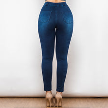 Load image into Gallery viewer, 602BHPJ Shascullfites Blue High Waist Pull On Jeggings
