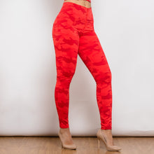 Load image into Gallery viewer, 2121RluluCPHP Shascullfites Red lulu Camo Printed Hight Waist Pants