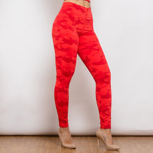 2121RluluCPHP Shascullfites Red lulu Camo Printed Hight Waist Pants