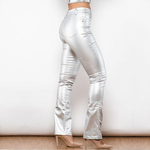 603SCWWFP Shascullfites Silver Coated And Waxed Wet Flared Pants