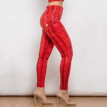 Load image into Gallery viewer, 2126HRSPlulu Shascullfites High Waist Red Snake Pattern Printing lulu