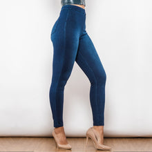 Load image into Gallery viewer, 602BHPJ Shascullfites Blue High Waist Pull On Jeggings