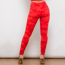 Load image into Gallery viewer, 2121RluluCPHP Shascullfites Red lulu Camo Printed Hight Waist Pants