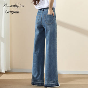 OR04 Shascullfites Original High Waist Loose Women Fitting Pants Wide Leg Jeans Straight Baggy Jeans